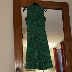 Nanette Lepore Green Patterned Midi Dress